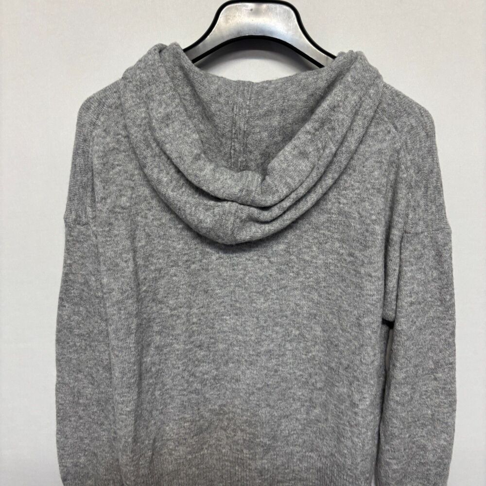 J Crew Women Wool Alpaca Blend Hoodie Sweater Size Medium FA21 Gray D131 -4 - Picture 12 of 16